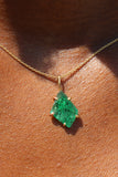 Zambian Emerald Small Stone Pendant Necklace