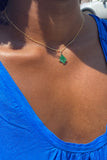 Zambian Emerald Small Stone Pendant Necklace