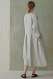 Light Blue Stripe Pleated Dress