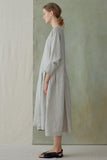 Light Blue Stripe Pleated Dress