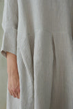 Light Blue Stripe Pleated Dress