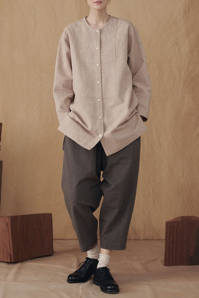 Dark Cocoa Pleated Edge Pants