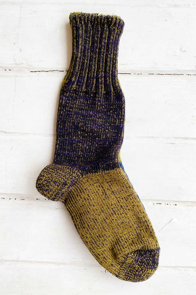 Kutsunaka Navy to Mustard Socks