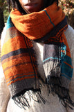 Orange and Blue Roots Medium Shawl