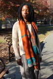 Orange and Blue Roots Medium Shawl