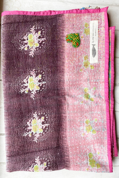 Rose Portable Kantha Quilt