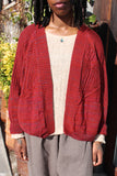 Red CA Knit Cardigan