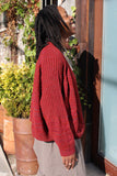 Red CA Knit Cardigan