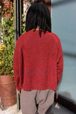 Red CA Knit Cardigan