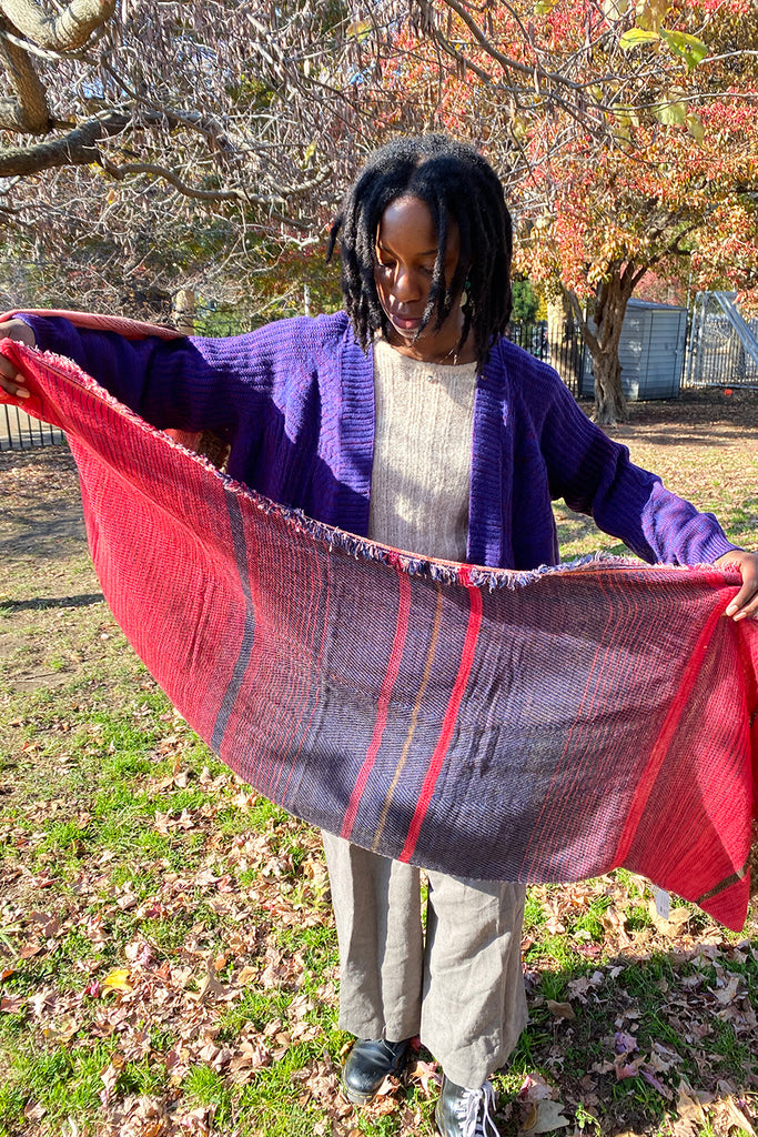 Pink and Red Roots Medium Shawl