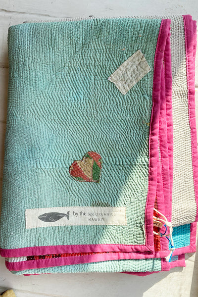 Cotton Candy Portable Kantha Quilt