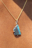 Australian Opal Large Stone Pendant Necklace