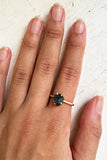 Small Blue Sapphire Stone Rose Gold Ring