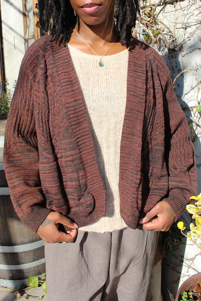 Brown CA Knit Cardigan
