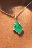 Zambian Emerald Small Stone Pendant Necklace