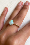 Small Exceptional Australian Opal Yellow Gold Ring