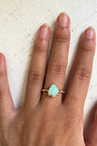 Small Exceptional Australian Opal Yellow Gold Ring
