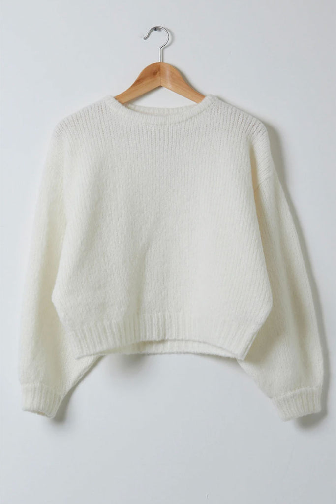 Atelier Delphine White Balloon Sleeve Sweater